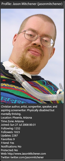 Christian author, artist, songwriter, speaker, and aspiring screenwriter. Physically disabled but mentally thriving.