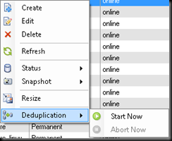 Deduplication on Volumes!