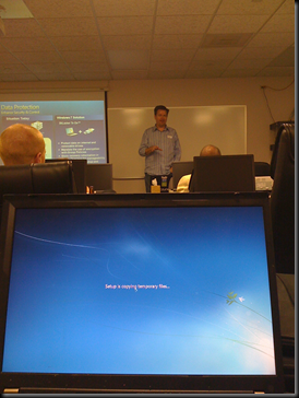 Installing Win7 while watching a Win7 demo?!?