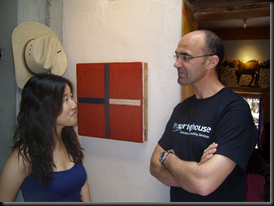 TJeerd and Joanne discuss the art work on the wal! (Okay, no they didn't... ;))