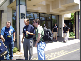 Greeted at the bus and greeted at the door!