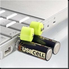 Plugged in USBCell AA Batteries