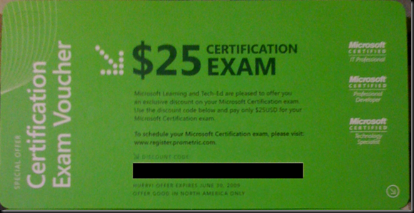 $25 Certification Exam Voucher