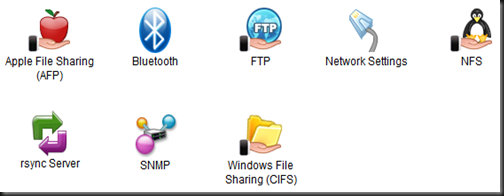 Iomega Network Services (AFP, Bluetooth, FTP, NFS, rsync, SNMP, CIFS)