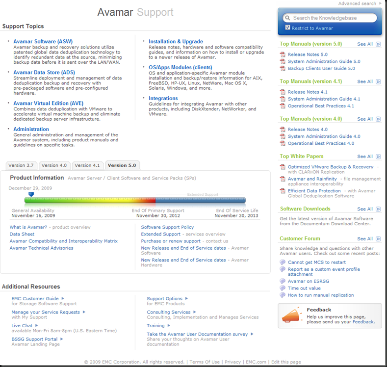 Avamar Support Super Site!