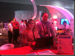 The beautiful @jamiepapas and the graceful @stu in the bloggers lounge