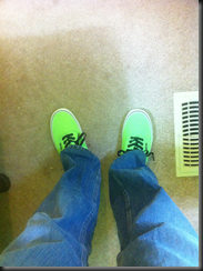 Thanks @koset for the Greenplum shoes! these things GLOW in my house! :)