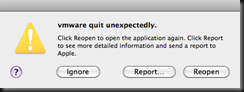 VMware Quit unexpectedly when Force Quitting the process in VMware Fusion