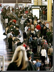 This is what a security line looks like without Global Entry