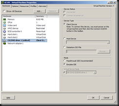 Change vCOPS Cd Drive to Client Device from ISO file