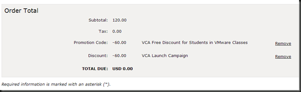 Order Total of $0 FREE