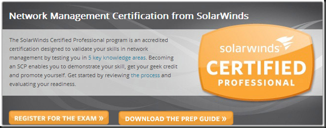 SolarWinds Certified Professional Program!