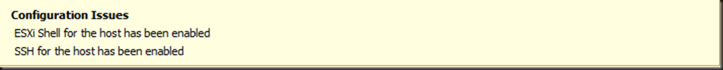 Annoying Shell Warning on ESXi for ESXi Shell and SSH enabled
