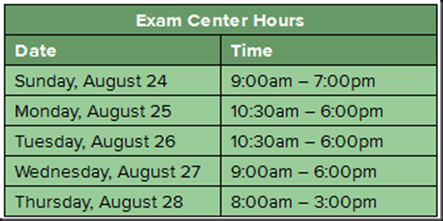 VMware Exam Testing Center Hours